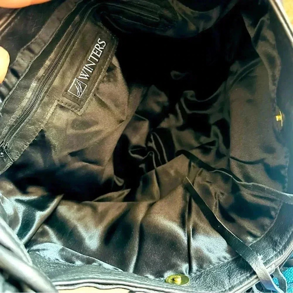 JJ Winters Rare Large Fringed Studded Leather Crossbody  Purse - Picture 6 of 6